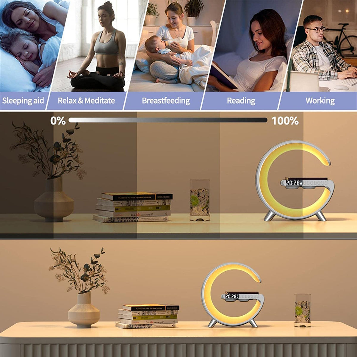 Charger Lamp (LED Speaker + Wireless Charging) - Trendora